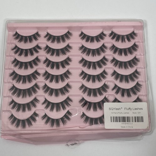 False Eyelashes 14 Faux 3D Mink Lashes Natural Look Fluffy Cat Eye Wispy Lashes
