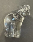 STUNNING VTG STEUBEN Crystal Elephant Art Glass Paperweight SIGNED 3"H TRUNK UP