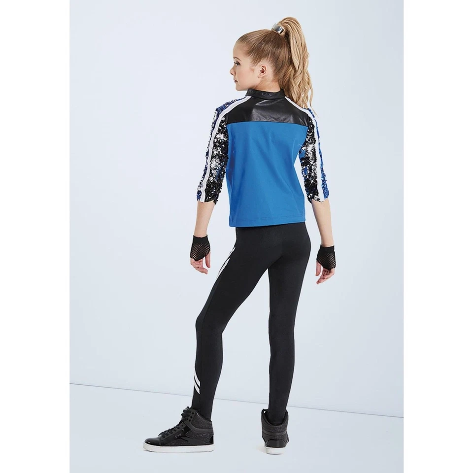 Weissam ребенка XL 3 шт. хип-хоп танец костюм куртка брюки Bartlett бюстгальтер блестки - Изображение 2 из 4