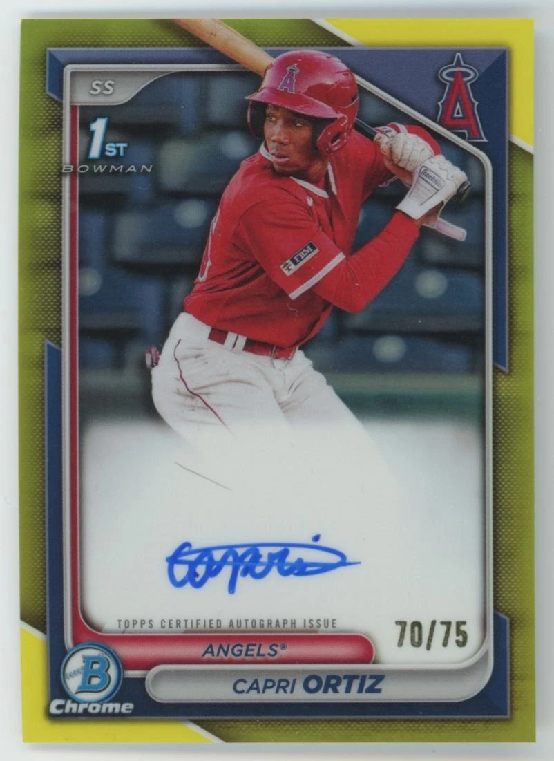 2024 Bowman Chrome Capri Ortiz 1st Prospect Yellow Auto /75 #CPA-CO