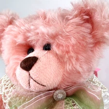 OOAK Artisan Teddy Bear Lil' Honeys by Durae Allen ROSE pink mohair large 20"
