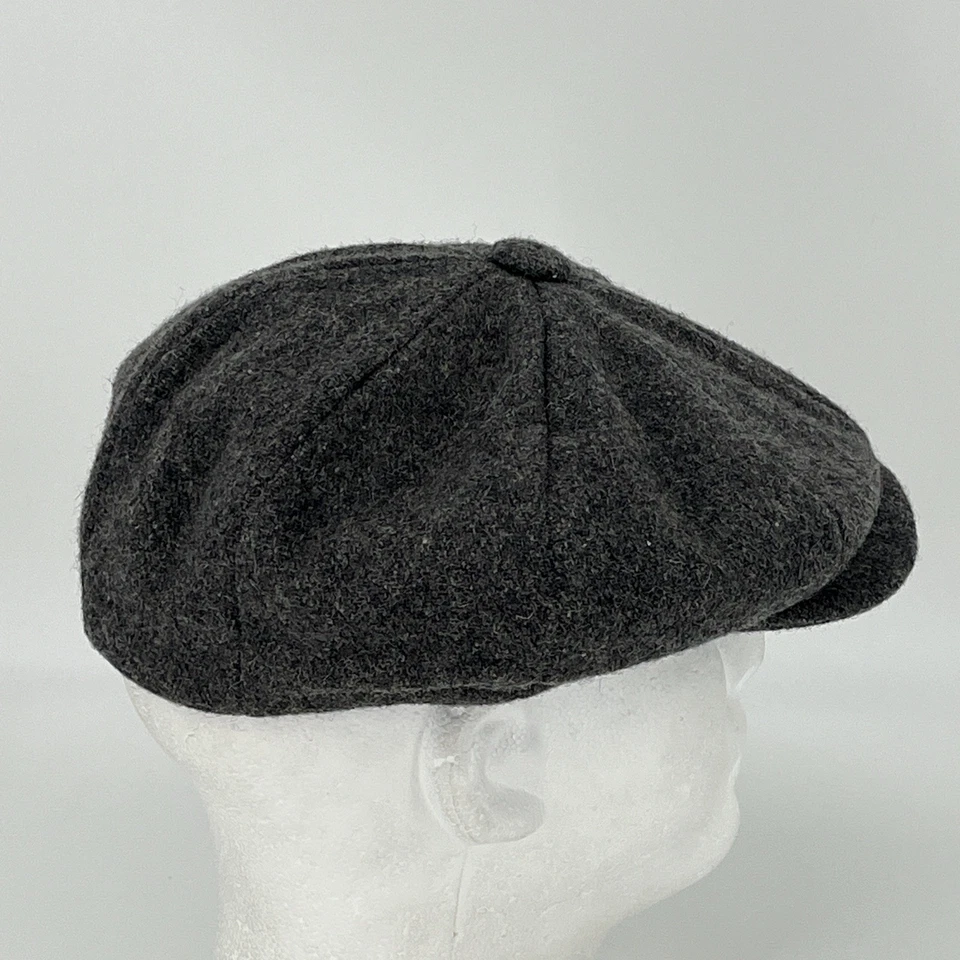 VTG Wool Newsboy Flat Cap - Size 7 1/2 Gray Hat VGUC - Empire State Caps - USA - Image 3 of 4