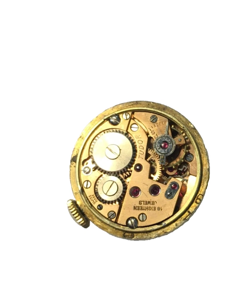 Reloj Tudor Esfera Antiguo Redondo Art Deco Colgante Esmalte Amarillo Hecho en Suiza 925 Foto 3 de 4