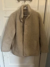 ZADIG & VOLTAIRE Women’s Coat Jacket Medium Cream White Button Zippers EUC