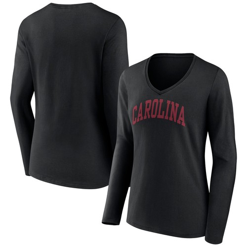 Damen T-Shirt schwarz South Carolina Gamecocks Basic Arch Langarm V-Ausschnitt
