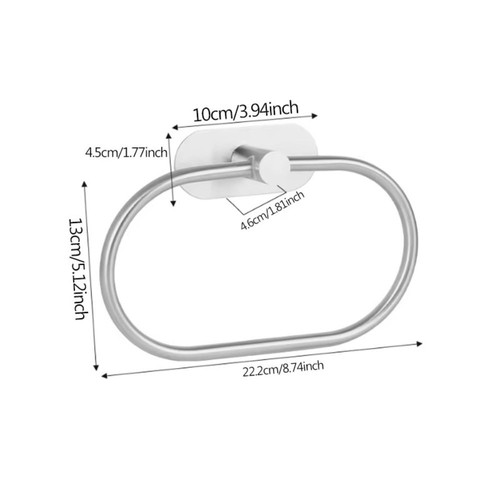 Rustproof Towel Hanger Ring Stainless Steel Hand Towel Holder Apartment - Picture 2 of 15