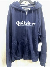 NWT Quicksilver Navy Blue Full Zip Hoodie Size L