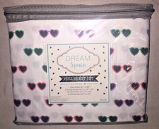 NEW Girl's FULL Sheet set Bedroom 4 Pieces PiNk Purple Hearts Sunglasses