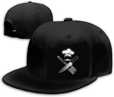 Chef Hat for Men Snapback Hats Funny Flat Bill Hat for Boy Women Adjustable S...