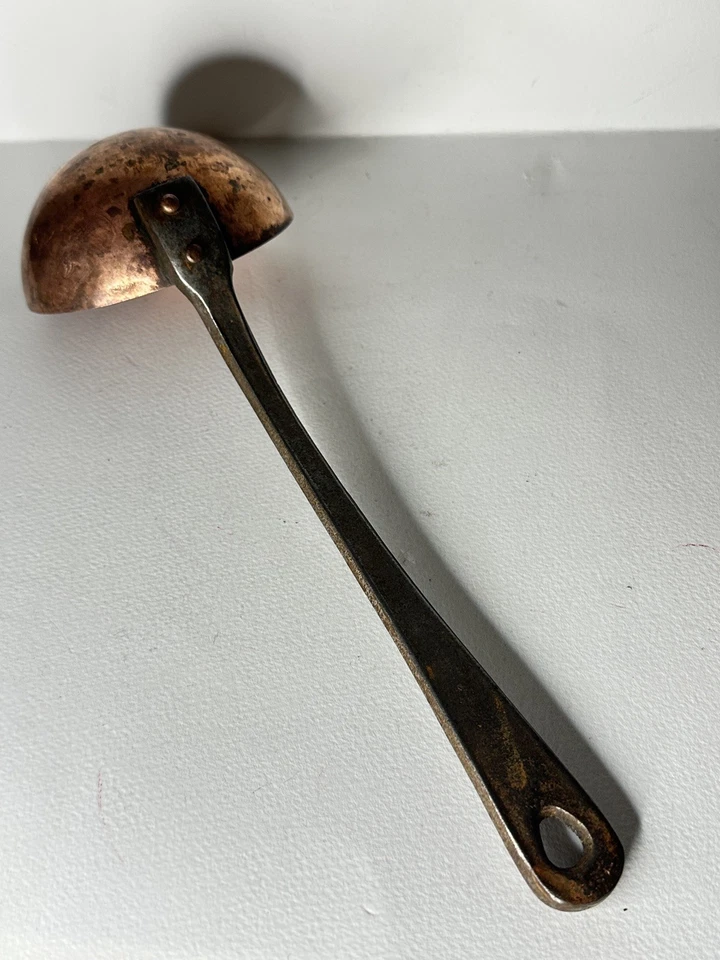 Antique Vintage Copper&Brass Ladle/Large Metal Spoon 12in Natural Patina England - Image 3 of 4