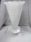 Lot Of Vintage Milk Glass Vases And A Planter Hobnail Stars And Bars