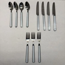 Lot Of 11 Picnic At Ascot Stainless Steel Cutlery Set Forks, Spoons, & Knives