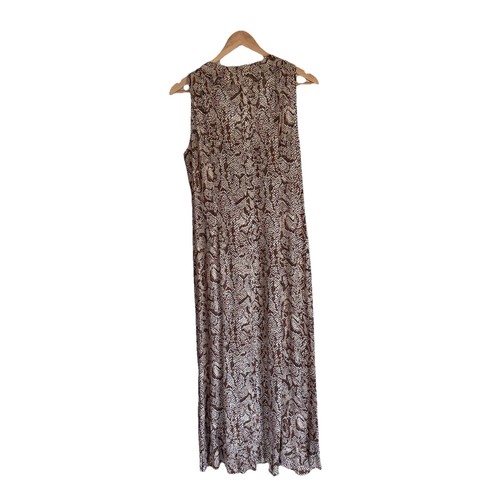 Vtg Y2K Victoria's Secret Moda International Animal Print Ruffle Maxi Dress 12 - Picture 10 of 11