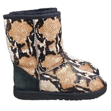 UGG Women’s Classic Reptile Snake Cream Black Winter Boots Size US 6