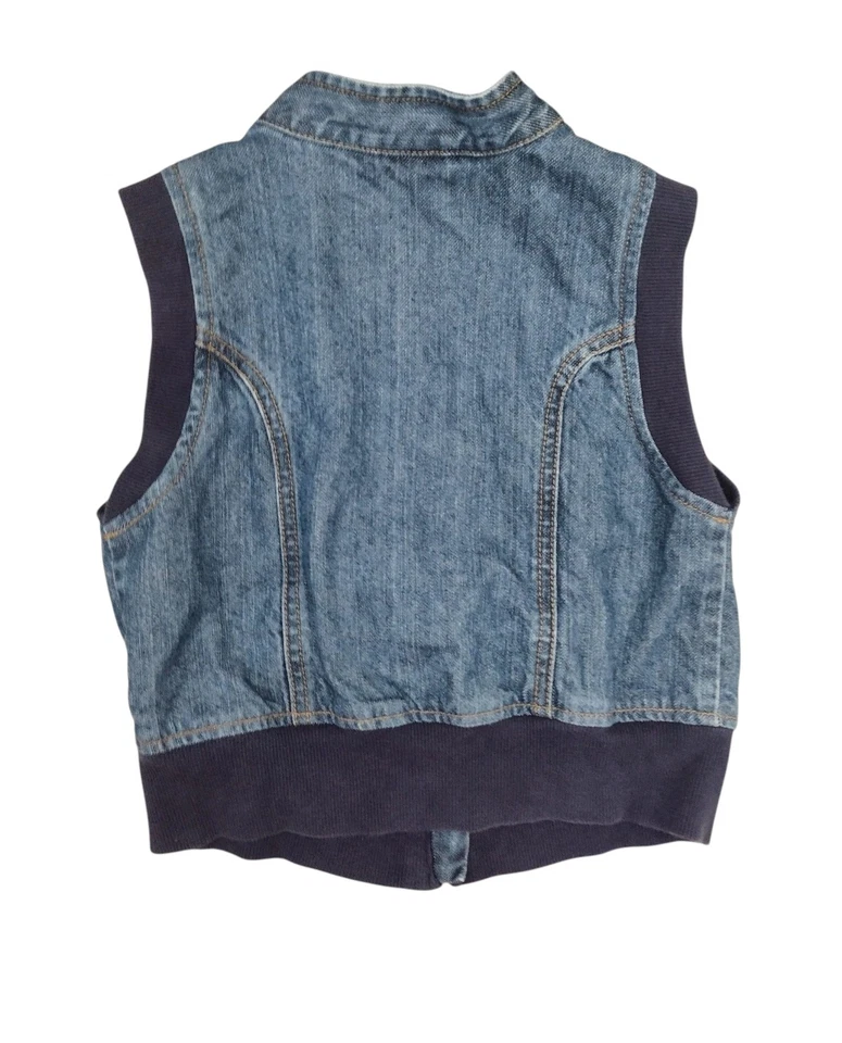 Chaleco Vaquero Gymboree Y2K Niñas Talla 7 Cremallera Completa Corona Bordada De Colección Azul Foto 3 de 4
