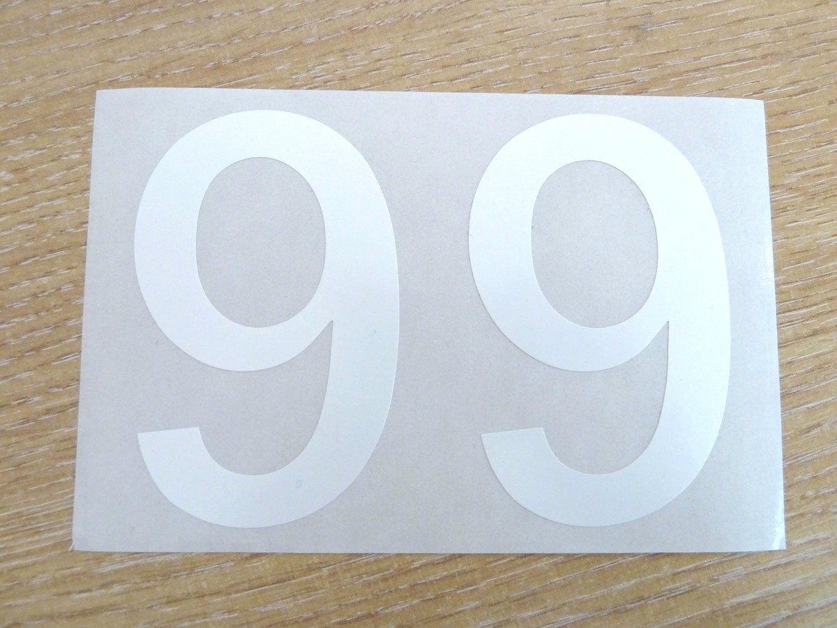 Selbstklebende Zahlenaufkleber - Number 5 In Weiß, 71 Mm Größe A, Aus Langlebigem Vinyl (2 Stück)