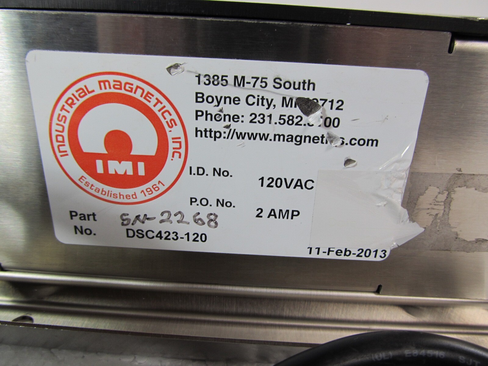 Industrial Inc 2 AMP 120 VAC Part No. DSC423120