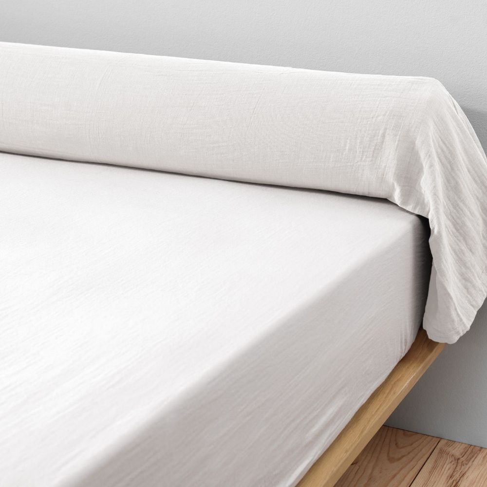 Taie de traversin 85x185 cm Gaïa Chantilly en gaze de coton