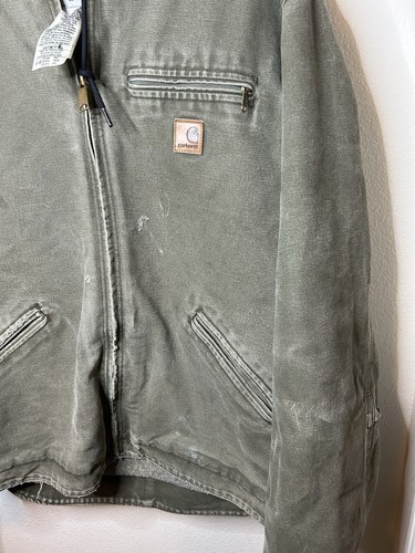 Carhartt Distressed Detroit Style Canvas Jacke Gr. LT USA Workwear J141 ARG - Bild 6 von 10