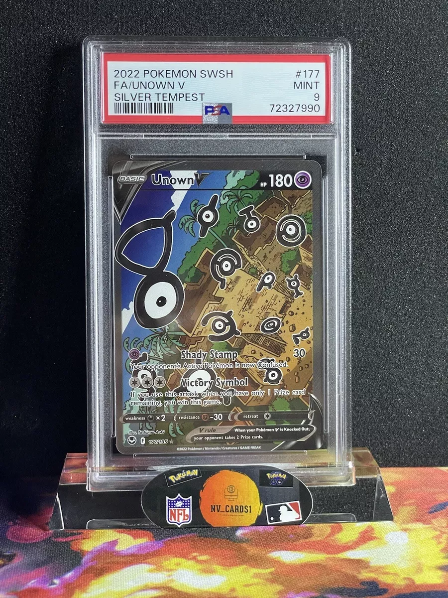 2022 Pokemon Full Art Unown V Silver Tempest PSA 9