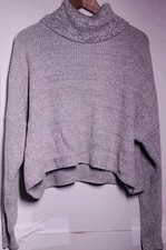 Hollister Turtleneck Sweater womens medium oversized long sleeve gray