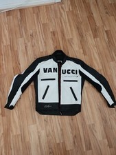 Vanucci Lederjacke Vintage Motorrad Jacke Schwarz Weiß 48 M L Jacke