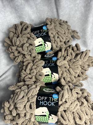 Lion Brand Off the Hook Yarn Cinnamon Swirl 100% Poly 3.5oz 3 Pack Set Lot B26