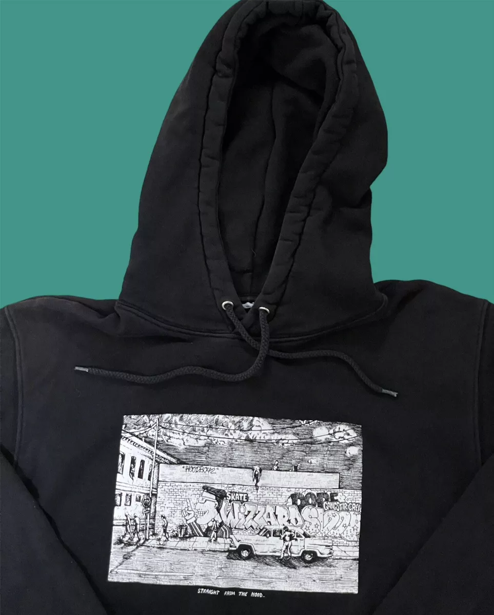 Polar Skate Co. vintage black Hoodie Sweatshirt size M Tag cut off