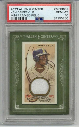 2023 TOPPS ALLEN & GINTER MINI FRAMED RELIC KEN GRIFFEY JR. PSA 10 LOW POP RARE