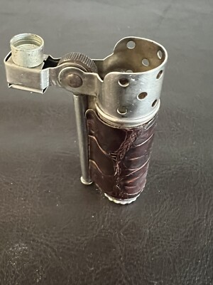 Vintage Dunhill Service Lighter - Unused with Brown Leather  1940 s