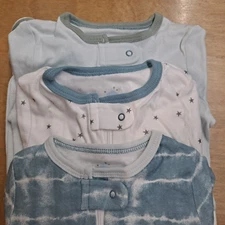 3-pack Cloud Island 3-6 Months Baby Full Zip One Piece Pajamas with Footies Cute