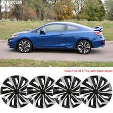 For 2010-2015 Honda Civic 15 Set Of 4 Wheel Covers Hubcaps Fits R15 Steel Wheel For 2010-2015 Honda Civic 15 Set Of 4 Wheel Covers Hubcaps Fits R15 Steel Wheel