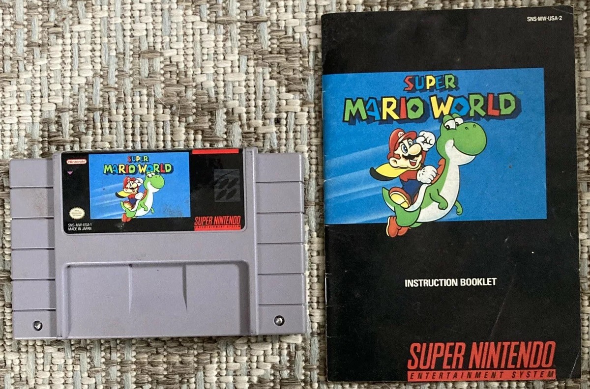 Super Mario World Nintendo SNES with Instruction Booklet Manual