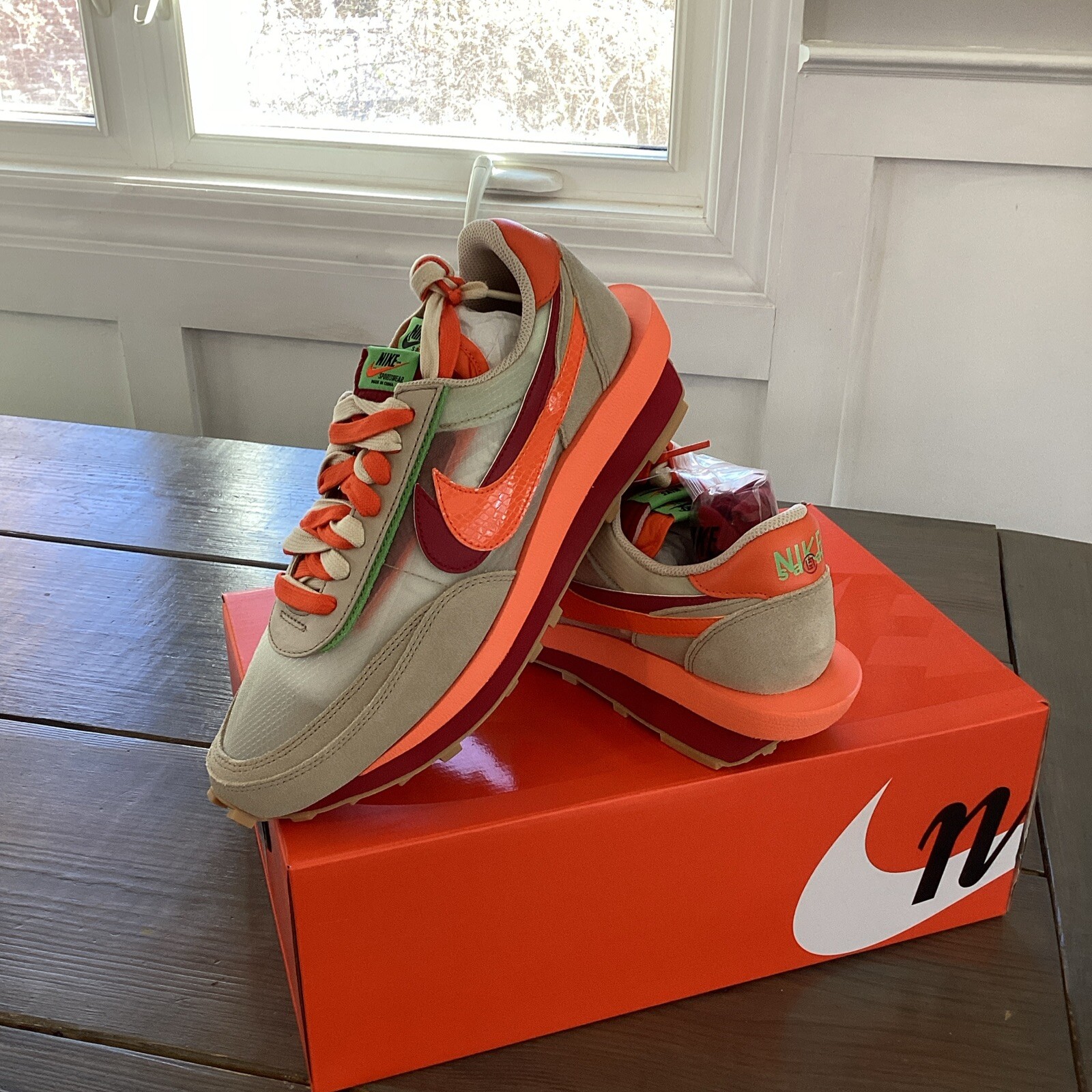 SACAI X NIKE Taglia 10 Nike sacai x Clot x LDWaffle Net arancione Blaze