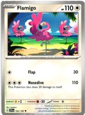 2023 POKEMON TCG SCARLET & VIOLET FLAMIGO 165/198 COMMON CARD