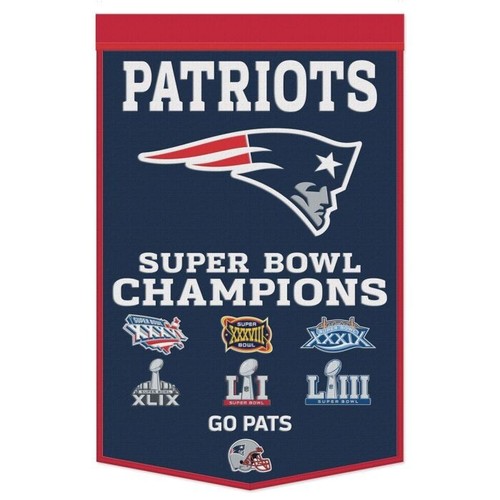 New England Patriots NFL 24" x 38" Embroidered Wool Super Bowl Banner Wincraft - 第 1/1 張圖片