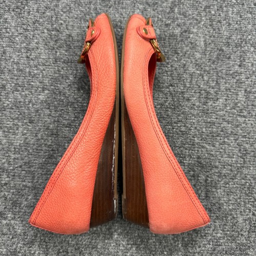 Tory Burch Shoes Womens 8.5 Red Leather Peep Toe Wedge Heel 11138212 - Picture 5 of 18