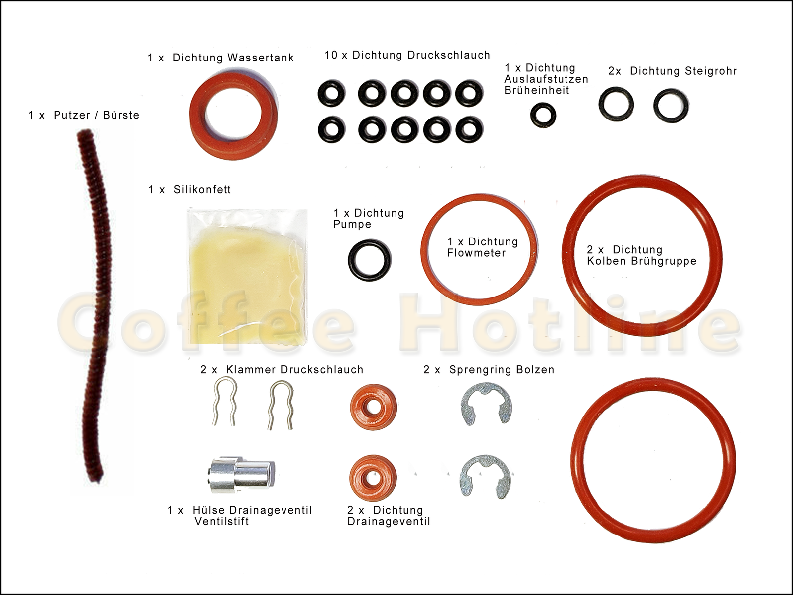 Jura J9.3 Impressa Dichtung ORing Pflegeset Brühgruppe Flowmeter