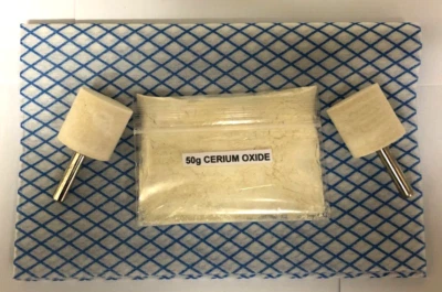 POLISH4 GLASS POLISHING KIT~50g CERIUM OXIDE~ FELT BOBS~50g~CERIUM OXIDE~GLASS POLISHING