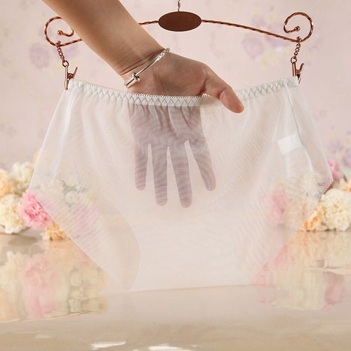Slip donna maglia trasparente vedere attraverso lingerie biancheria intima mutandine perize mutandine - Foto 4 di 27