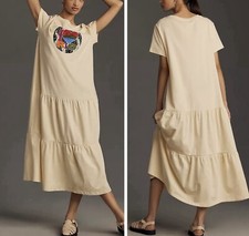 NWT Farm Rio ‘I Love Rio’ Tiered Short Sleeve Midi Dress, Size S