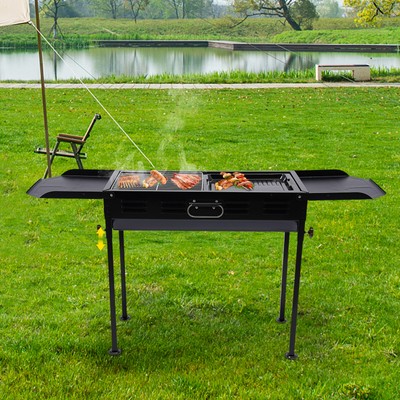26.1*11.8in Portable Charcoal Grill Camping Picnics Collapsible Barbecue Grill