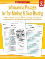 Informational Passages for Text Marking & Close Reading: Grade 3: 20 - VERY GOOD