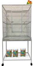 X-LARGE 64" Bird Parrot Flight Breeder Cage Breeding Doors With Rolling Stand