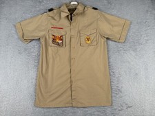 Boy Scouts of America Shirt Small Large Beige Morman Battalion Arizona Cotton