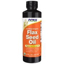 Organic Flax Seed Oil 12 OZ By Now Foods