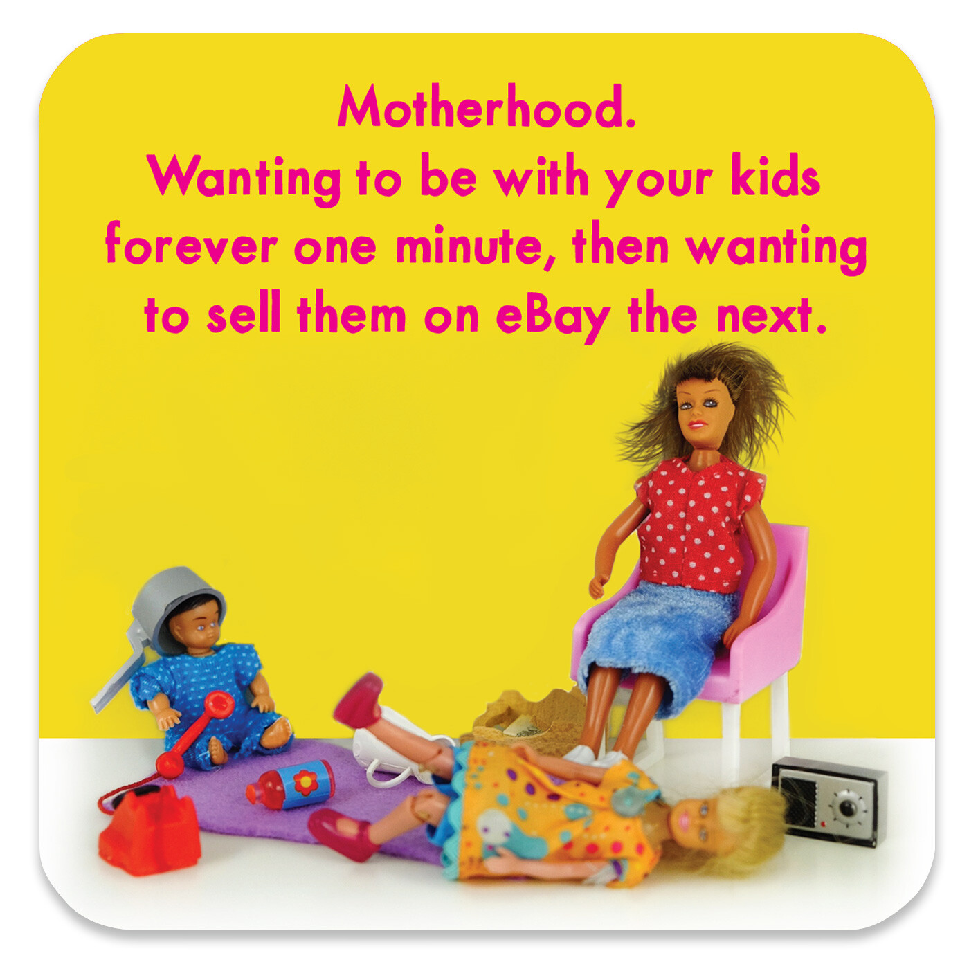 Bold & Bright Coaster Motherhood Drinks Mat Funny Rude Mum Comedy Humour Cheeky