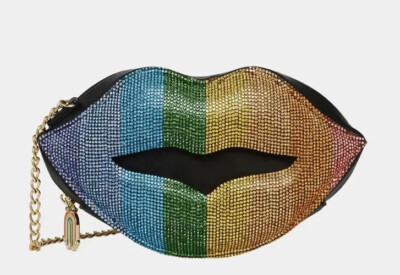 Betsey Johnson Kitsch Pucker Up Rainbow Lips Crossbody Bag BJ32940P NEW SEALED