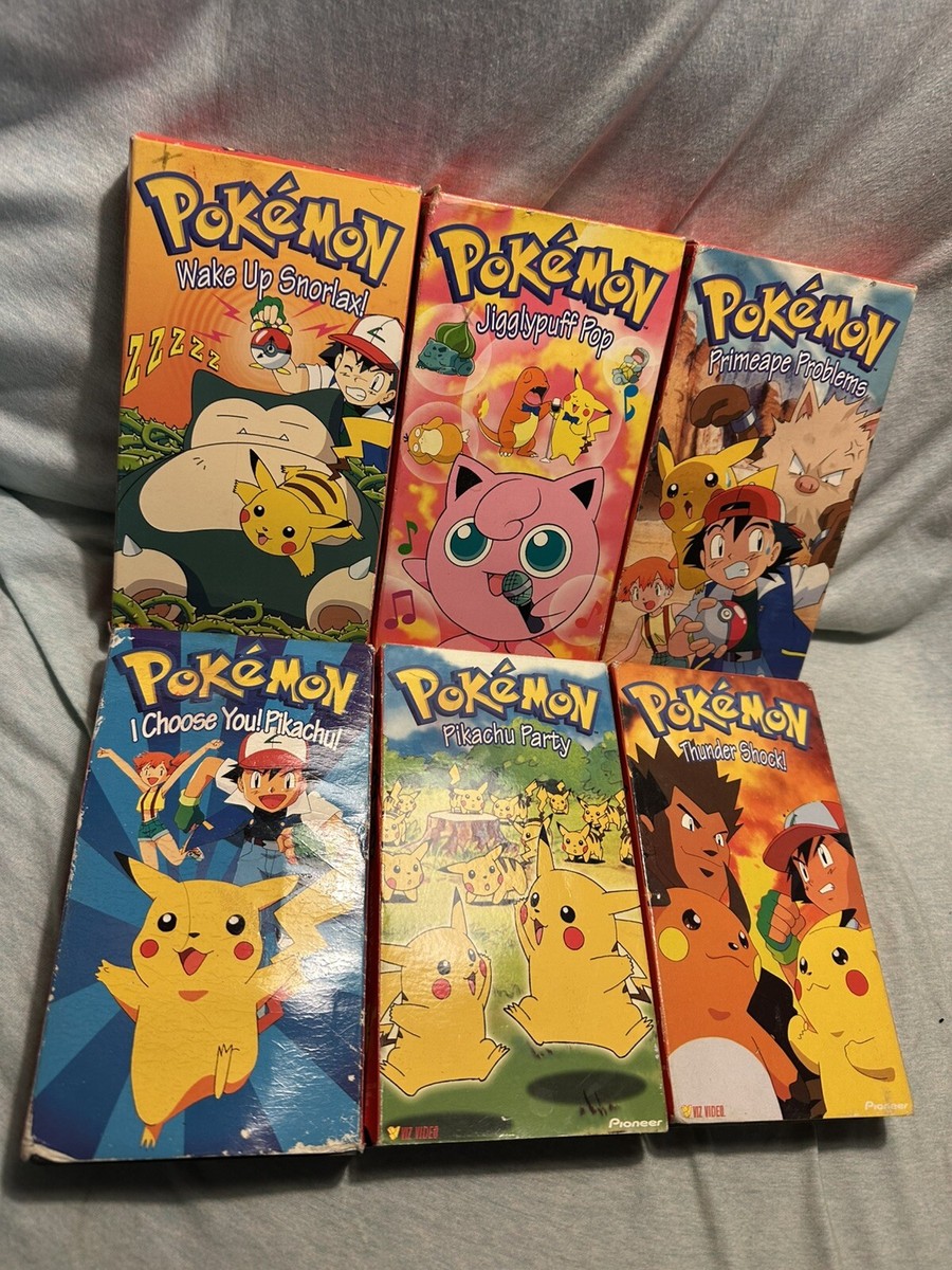 Vintage Pokemon VHS Video Tape Lot of 6 Pikachu Ash Charizard