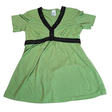 Babydoll Small Y2K Forest  Fairy Grunge 90s Top Tie Back Rave Festival Boho 00s